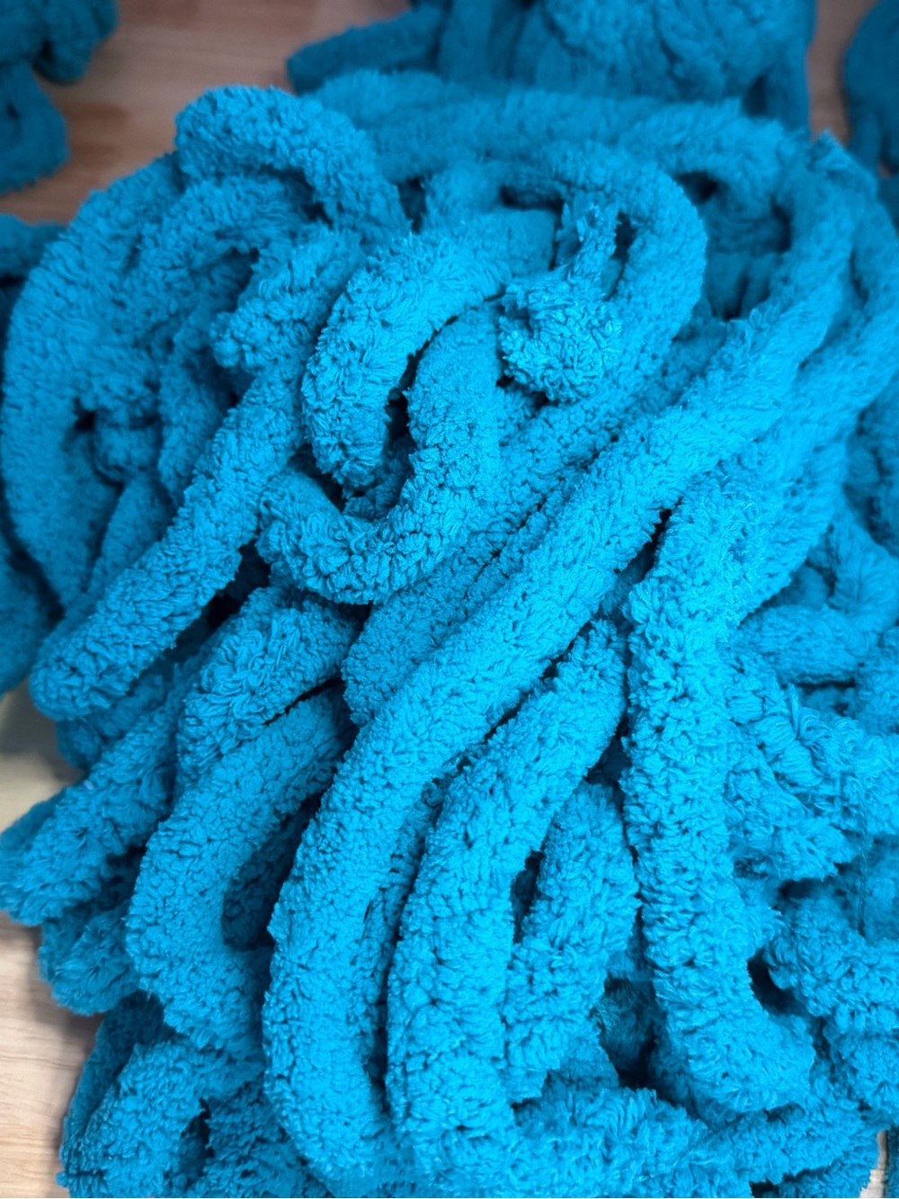 Bulk Lot Turquoise Chunky Blanket Yarn - Jumbo Chenille (6 Skeins)